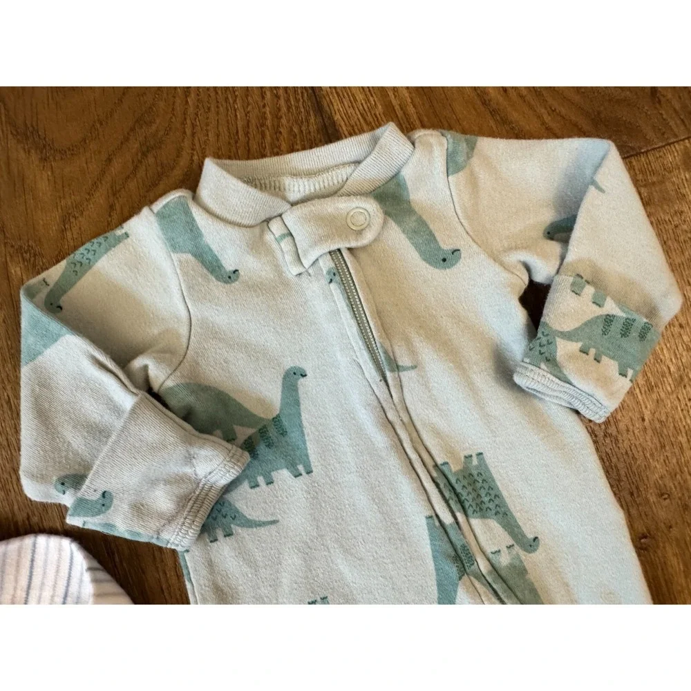 Carters Baby Boy Preemie Lot Sleepers Rompers Zipper Outfits Clothes Stripe Dino